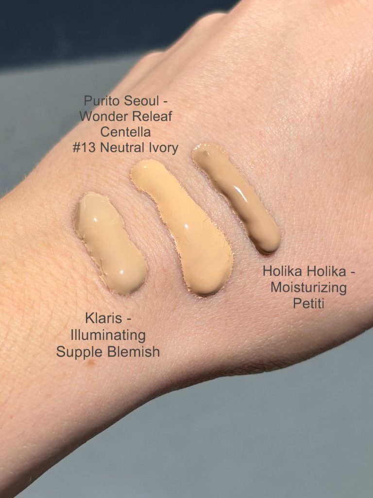 3 różne BB-kremy na dłoni