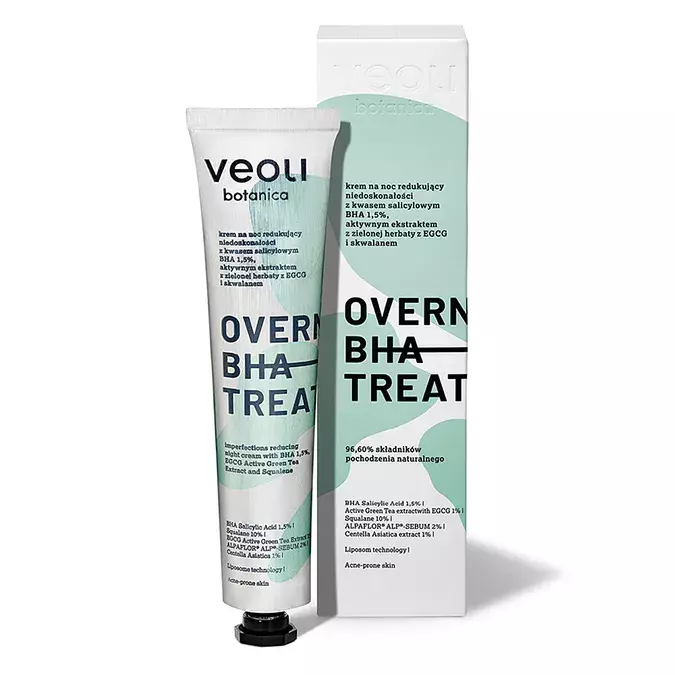 Veoli Botanica - Overnight BHA Treatment - Noční krém s 1,5% kyselinou salicylovou - 50 ml