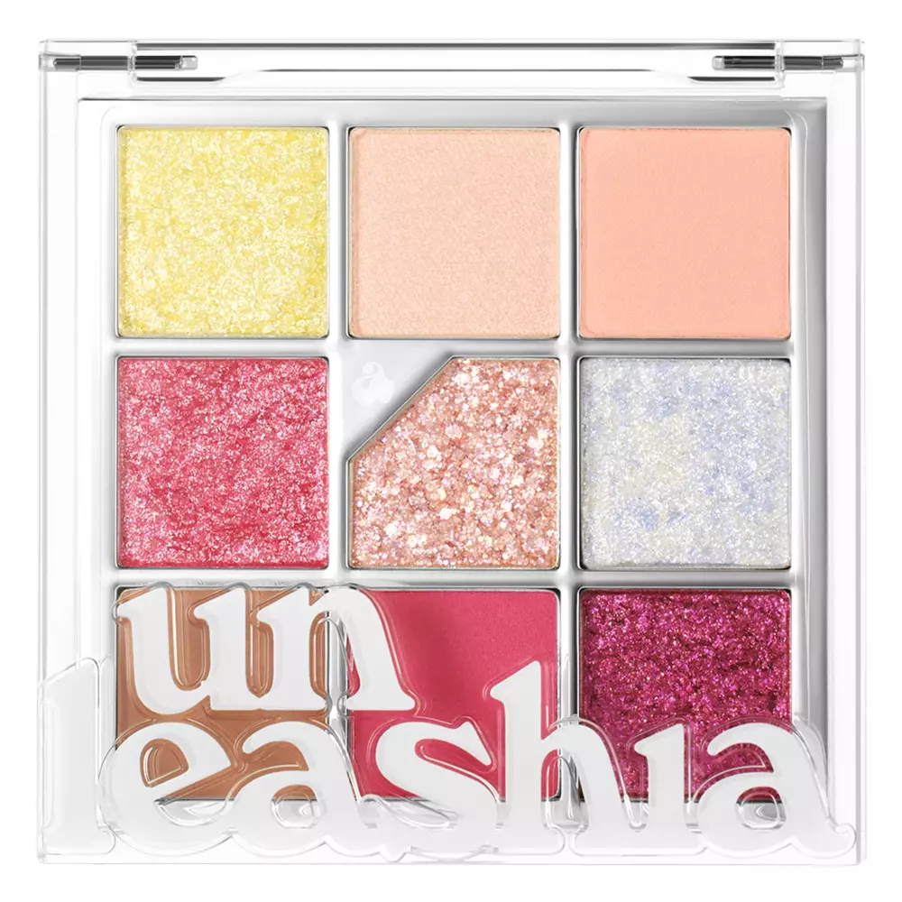 Unleashia - Glitterpedia Eye Palette - 7 All of Peach Ade - Paleta veganských očních stínů