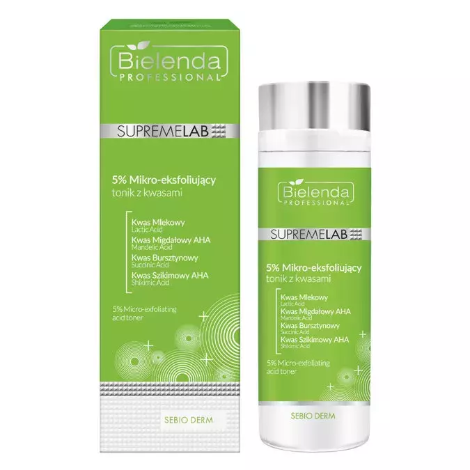 Bielenda Professional - Supremelab - Sebio Derm - 5%-os Mikro-hámlasztó Tonik Savakkal
