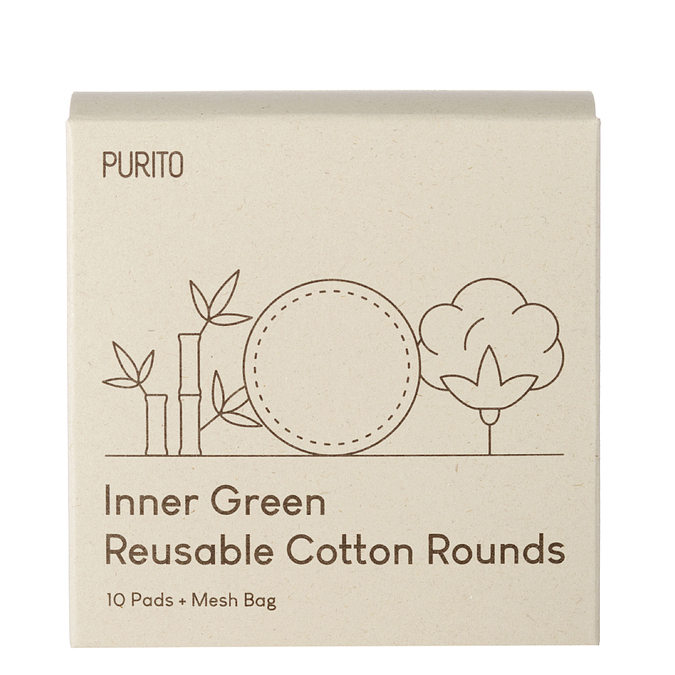 Purito - Inner Green Reusable Cotton Rounds - Opakovaně použitelné bambusovo-bavlněné tamponky