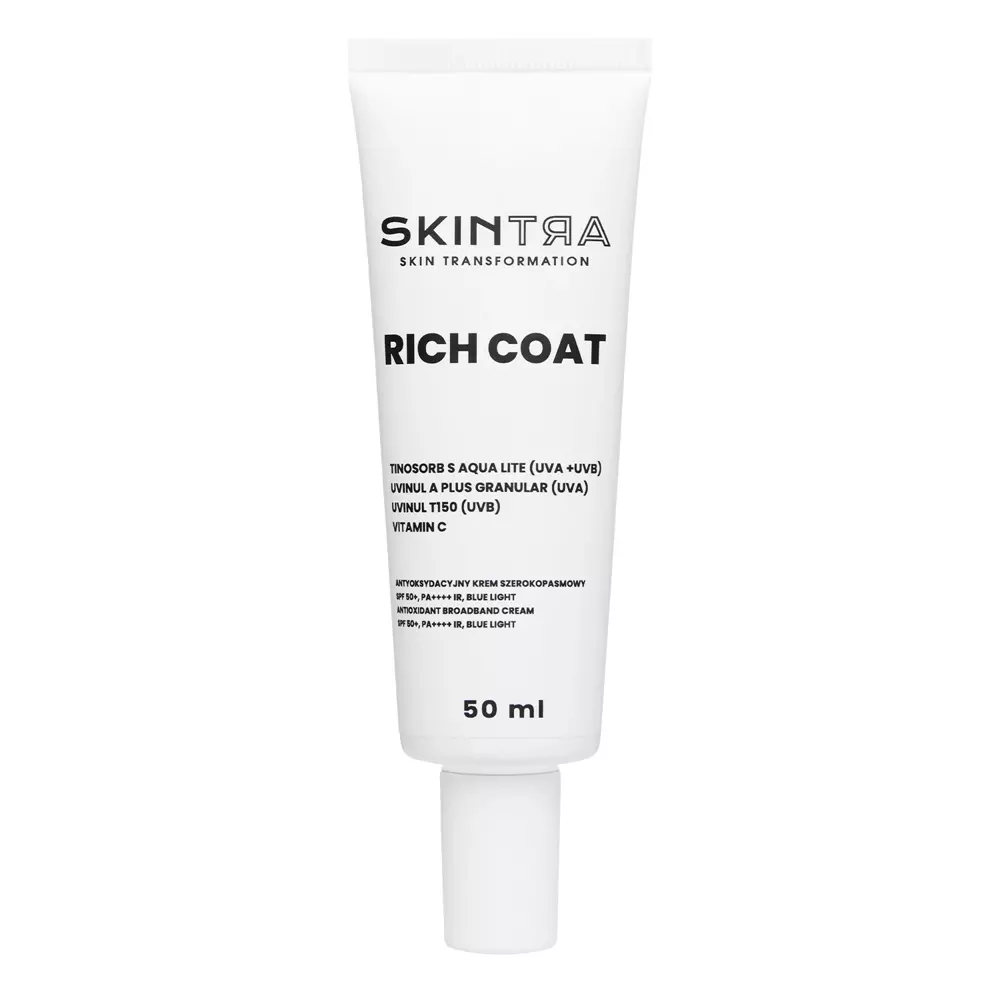 SkinTra - Rich Coat SPF50+/PA++++ IR, Blue Light - Széles Spektrumú Fényvédő és Antioxidáns Krém 