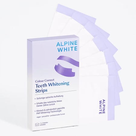 Alpine White - Colour Correct Whitening Strips - Paski Wybielające z Korektorem Koloru - 14szt