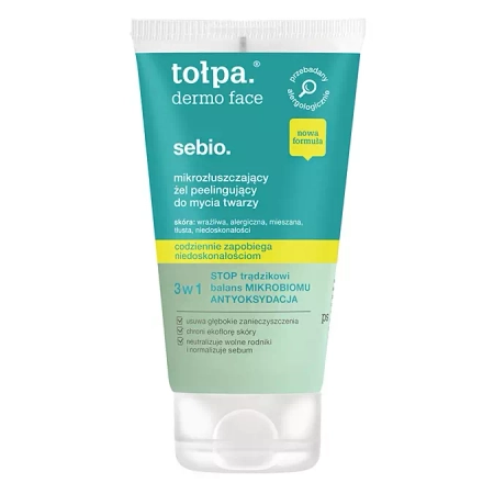 Tołpa - Dermo Face Sebio - Mikrozłuszczający Żel Peelingujący do Mycia Twarzy - 150ml