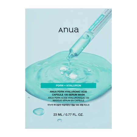 Anua - PDRN + Hyaluron 100 Serum Mask - Nawilżająco-Rozświetlająca Maska w Płachcie - 23ml