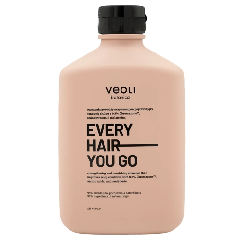Veoli Botanica - EVERY HAIR YOU GO - Wzmacniająco-Odżywczy Szampon Poprawiający Kondycję Skalpu z 0,5% Chromazone, Aminokwasami i Melatoniną -  300 ml