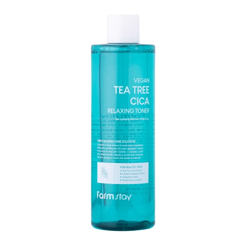 Farmstay - Vegan Tea Tree Cica Relaxing Toner - Tonik Łagodzący z Drzewem Herbacianym i Cica - 400ml