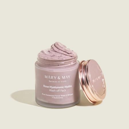 Mary&May - Rose Hyaluronic Hydra Wash off Pack - Nawilżająca Maska z Glinką - 125g