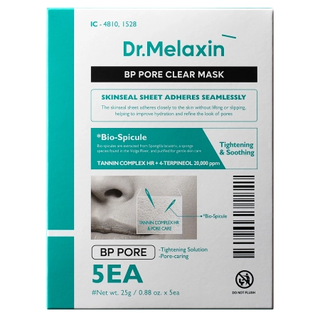 Dr.Melaxin - BP Pore Clear Mask Pack - Zestaw Oczyszczających Masek do Twarzy w Płachcie - 5x25g