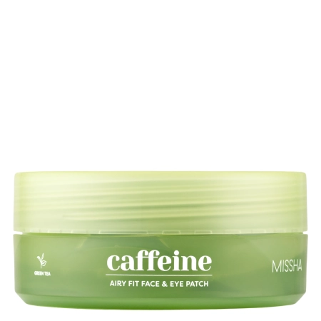 Missha - Airy Fit Caffeine Depuffing Face & Eye Patch - Przeciwobrzękowe Płatki Hydrożelowe z Kofeiną - 60szt.
