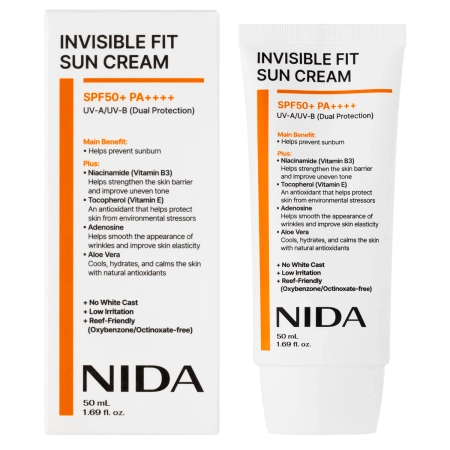 NIDA - Invisible Fit Sun Cream - Krem do Twarzy z Filtrem - 50ml