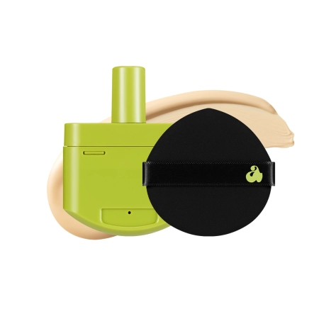 Unleashia - Satin Wear Healthy-Green Cushion - Wkład + Gąbeczka - Satynowy Podkład w Poduszce - 21N Eburnean - 15g