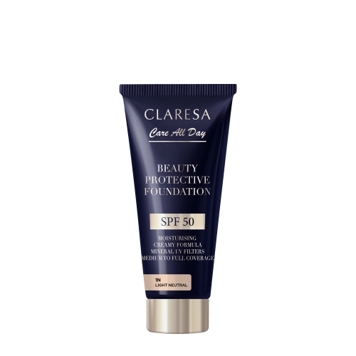 Claresa - Beauty Protective Foundation SPF 50 - Nawilżający Podkład z Filtrem SPF 50 - 1N Light Neutral - 30ml