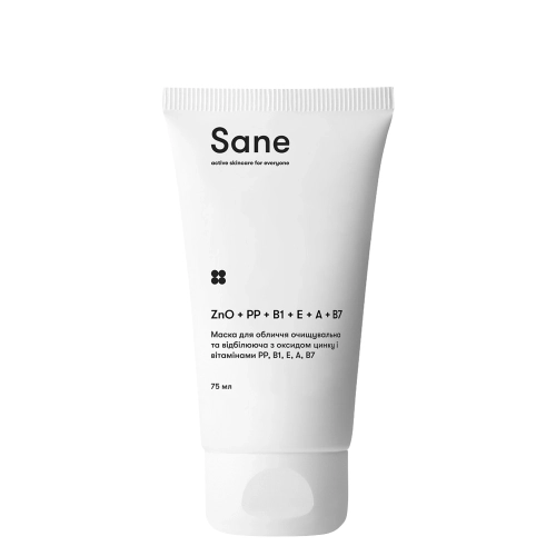 Sane - Cleansing And Whitening Mask - Maseczka Oczyszczająco-Rozjaśniająca z Tlenkiem Cynku i Witaminami - 75ml