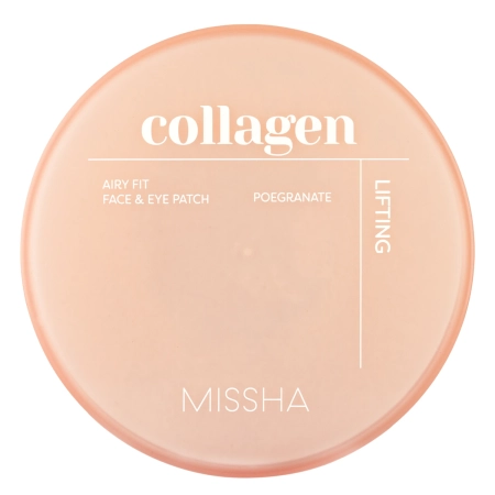 Missha - Airy Fit Collagen Lifting Face & Eye Patch - Ujędrniające Płatki Hydrożelowe z Kolagenem - 60szt