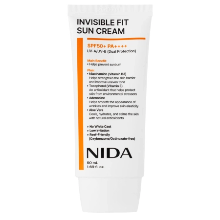 NIDA - Invisible Fit Sun Cream - Krem do Twarzy z Filtrem - 50ml