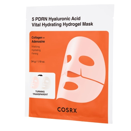 COSRX - 5 PDRN Hyaluronic Acid Vital Hydrating Hydrogel Mask - Zestaw Nawilżających Masek Hydrożelowych - 34gx3szt