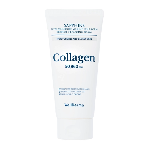 WellDerma - Sapphire Low Molecule Collagen Perfect Cleansing Foam - Pianka do Oczyszczania Twarzy - 150ml