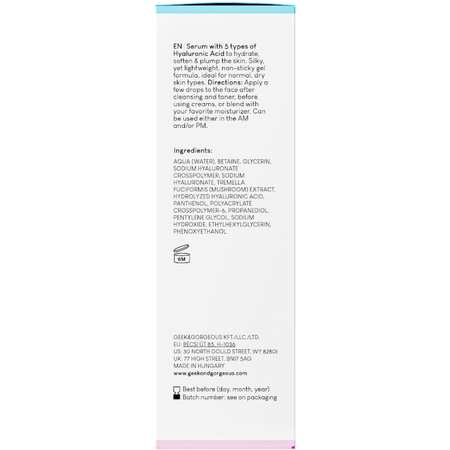 Geek & Gorgeous  - HA 5 Rich - Serum z 5 Formami Kwasu Hialuronowego do Skóry Suchej i Odwodnionej - 30ml