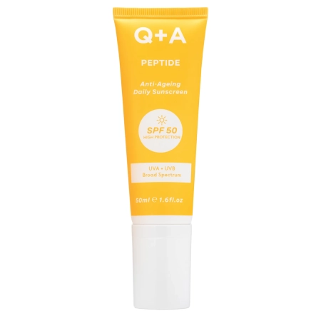 Q+A -  Peptide SPF50 Anti-Ageing Facial Sunscreen - Przeciwstarzeniowy Krem Przeciwsłoneczny do Twarzy z Peptydem i SPF50 - 50ml