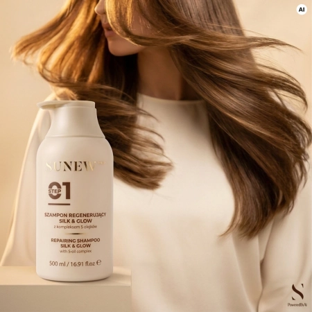 SunewMed+ - Silk&Glow Repairing Shampoo - Szampon Regenerujący z Kompleksem 5-ciu Olejów - 500ml