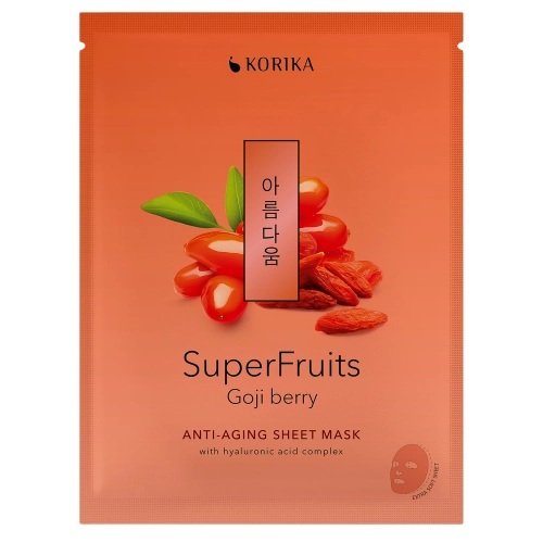 KORIKA - Superfruits Anti-aging Sheet Mask Goji Berry - Przeciwzmarszczkowa Maska do Twarzy w Płachcie - 1szt/25g