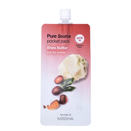 Missha - Pure Source Pocket Pack - Shea Butter - Nawilżająco-Odżywcza Maska do Twarzy - 10ml
