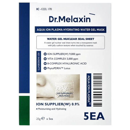 Dr.Melaxin - Aqua Ion Plasma Hydrating Water Gel Mask - Maska-Żel Nawilżająca do Twarzy - 5x25g