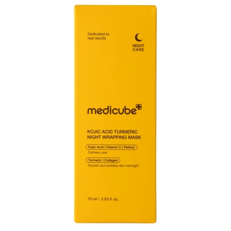 Medicube - Kojic Acid Turmeric Night Wrapping Mask - Całonocna Maska Wygładzająca z Kwasem Kojowym - 75ml