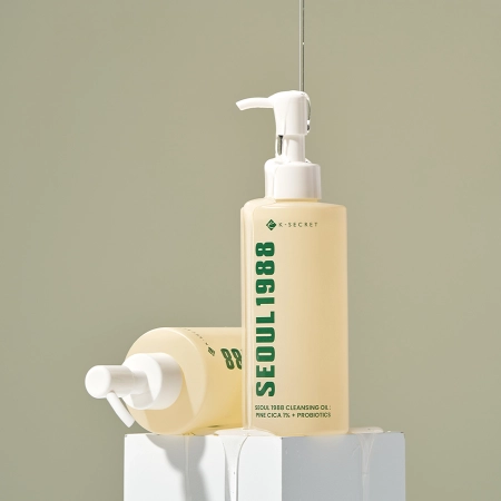 K-SECRET - SEOUL 1988 Cleansing Oil : Pine Cica 1% + Probiotics - Olejek do Demakijażu - 200ml