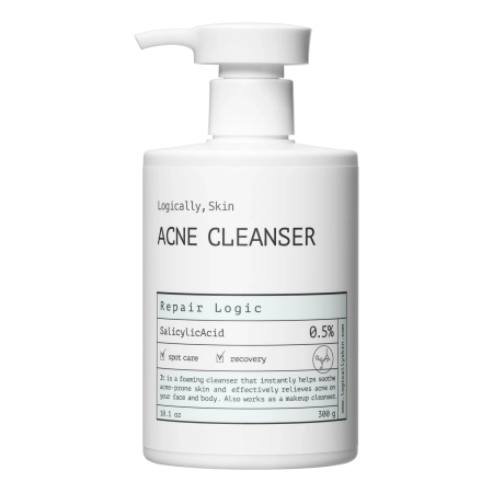 Logically, Skin - Acne Cleanser - Żel do Mycia Twarzy i Ciała z Kwasem Salicylowym - 300ml OUTLET