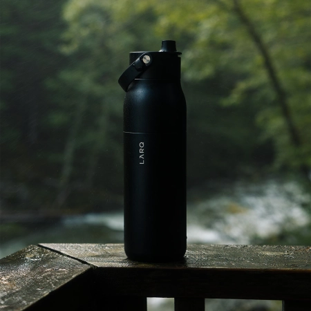 LARQ - Bottle PureVis 2 - Inteligentna, Samoczyszcząca Butelka Filtrująca, Światło UV-C - Obsidian Black - 680ml 