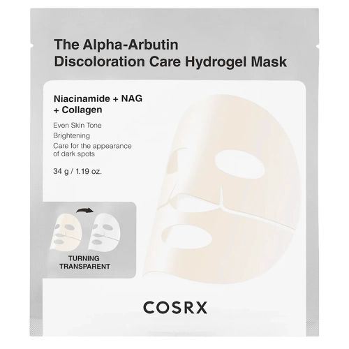 COSRX - Arbutin Discoloration Hydrogel Mask - Hydrożelowa Maska Rozjaśniająca z Alfa-Arbutyną - 34g