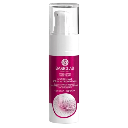 BasicLab - Esteticus - Stymulujące Serum Wyrównujące 0,5% Estru Kwasu Adapalenu, 10% Kompleksu Polipeptydu Kolagenowego, 0,5% PDRN, Retinal - 30ml