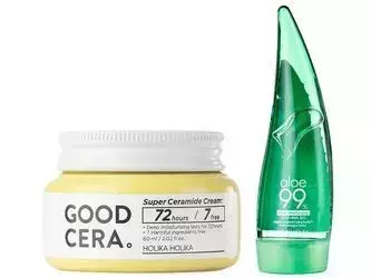 Holika Holika - Good Cera Super Ceramide Cream + Aloe 99% Soothing Gel - Zestaw Produktów Holika Holika