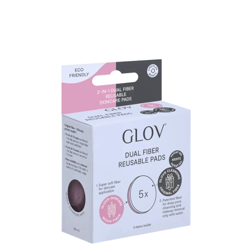 Glov - Dual Fiber Reusable Skincare Pads - Wielorazowe Płatki do Demakijażu - Pink - 5szt