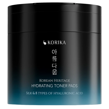 KORIKA - Korean Heritage Silk & 8 Types of Hyaluronic Acid Super Hydrating Toner Pads - Nawilżające Płatki do Twarzy - 70szt