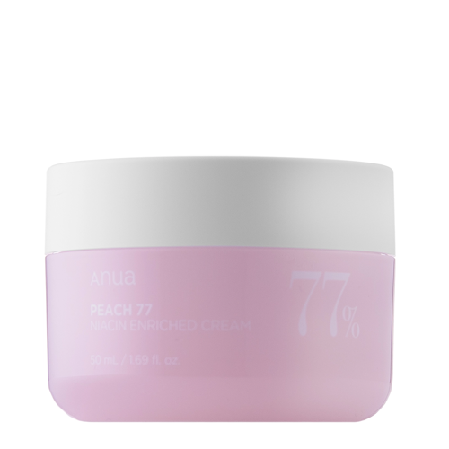 Anua - Peach 77% Niacin Enriched Cream - Nawilżający Krem do Twarzy z 77% Ekstraktem z Brzoskwini - 50ml