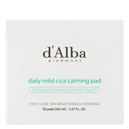 d’Alba - Daily Mild Cica Calming Pad - Kojące Płatki do Twarzy z Wąkrotą Azjatycką - 50szt