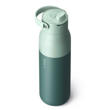 LARQ - Bottle PureVis 2 - Inteligentna, Samoczyszcząca Butelka Filtrująca, Światło UV-C - Eucalyptus Green - 1L