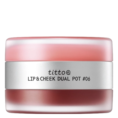 titto - Lip & Cheek Dual Pot - Duo do Ust i Policzków - #06 Dry Rose/Veiled Rosy - 10g 