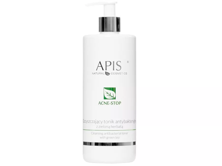 Apis - Professional - Acne-Stop - Cleansing Antibacterial Toner with Green Tea - Oczyszczający Tonik Antybakteryjny z Zieloną Herbatą - 500ml