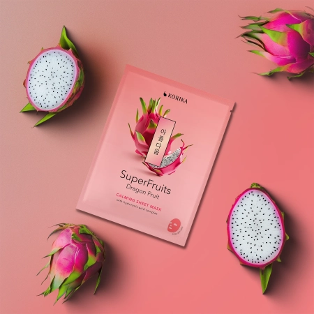 KORIKA - Superfruits Calming Sheet Mask Dragon Fruit - Wyciszająca Maska w Płachcie do Twarzy - 1szt/25g