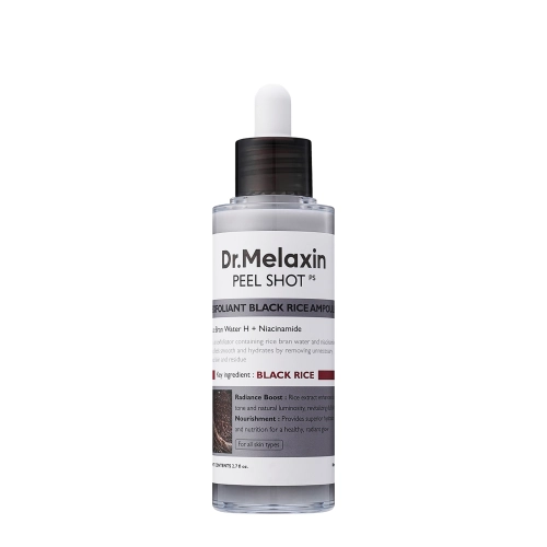 Dr.Melaxin - Peel Shot Exfoliating Black Rice Ampoule - Złuszczająca Ampułka z Wodą z Otrębów Ryżowych - 80ml