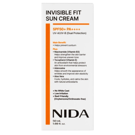 NIDA - Invisible Fit Sun Cream - Krem do Twarzy z Filtrem - 50ml