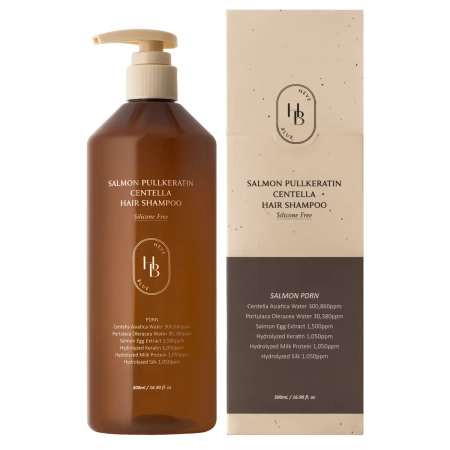 HEVEBLUE - Salmon PullKeratin Centella Hair Shampoo - Regenerujący Szampon do Włosów - 500ml