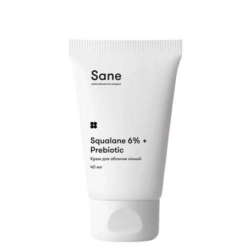 Sane - Squalane 6% + Prebiotic Nourishing Night Cream pH 6.0 - Krem na Noc z Prebiotykiem i Skwalanem - 40ml