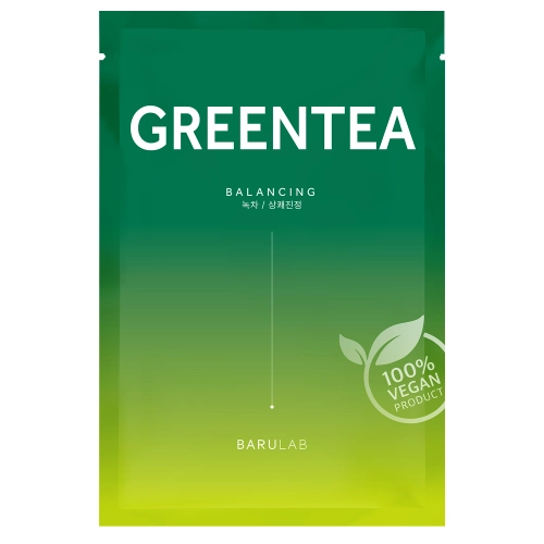 Barulab - The Clean Vegan Green Tea Mask - Balansująca Maska w Płachcie - 1szt/23g