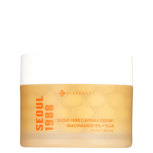 K-SECRET - SEOUL 1988 Capsule Cream: Niacinamide 5% + Yuja - Krem w Kapsułkach - 50ml