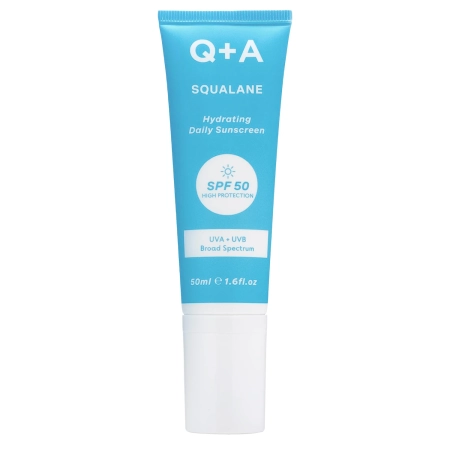Q+A -  Squalane SPF50 Hydrating Facial Sunscreen - Nawilżający Krem Przeciwsłoneczny do Twarzy ze Skwalanem i SPF50 - 50ml